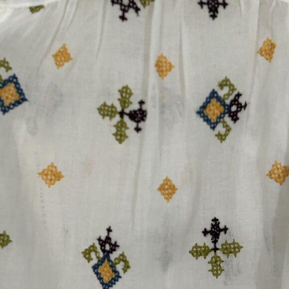 New Anthropologie Lisabetta Embroidered Top Size Small Buttondown Oversize Women - Picture 7 of 13
